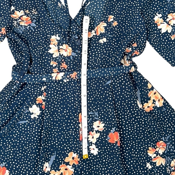 Trixxi Blue and Pink Floral Romper with Belt - Picture 9 of 12